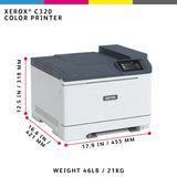 Xerox C320 A4 33ppm Wireless Duplex Printer PS3 PCL5e/6 2 Trays Total 251 Sheets