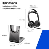 HP Poly Voyager Focus 2 Microsoft Teams Certified USB-C-C Headset +USB-C/A Adapter +Charging Stand