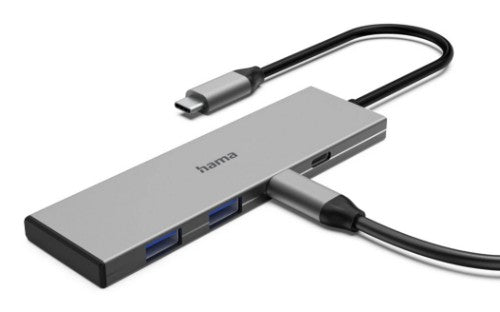 Hama USB-C hub, 4 Ports, 2x USB-A, 2x USB-C, USB 3.2 Gen2, 10 Gbit/s, PD, aluminium