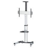 Manhattan Trolley Mount Stand for TV & Monitors, For screens 37" to 65", VESA compatibility: all between 200x200 to 600x400mm - check the dimensions of the four mounting holes on back of screen to ensure it fits, Max 50kg, Silver, LFD, Bracket, Lifetime W
