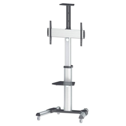 Manhattan Trolley Mount Stand for TV & Monitors, For screens 37" to 65", VESA compatability: all between 200x200 to 600x400mm - check the dimensions of the four mounting holes on back of screen to ensure it fits, Max 50kg, Silver, LFD, Bracket, Lifetime W