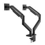 Manhattan Dual Desk Mount for TV & Monitor Mounts (Full Motion Spring), For screens 13" to 45", Clamp or Grommet Assembly, VESA compatability: 75x75 and 100x100mm - check the dimensions of the four mounting holes on back of screen to ensure it fits, Max 2