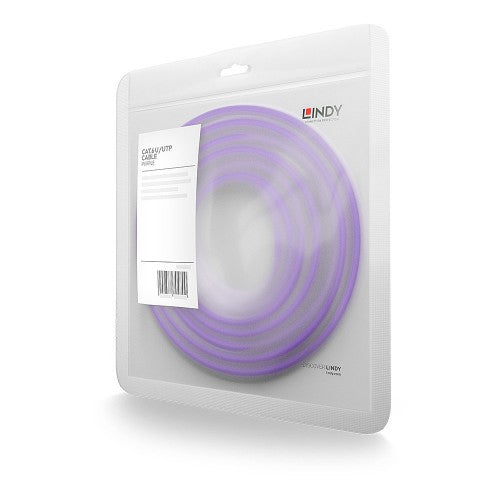 Lindy 2m CAT6 U/UTP Network Cable, Purple