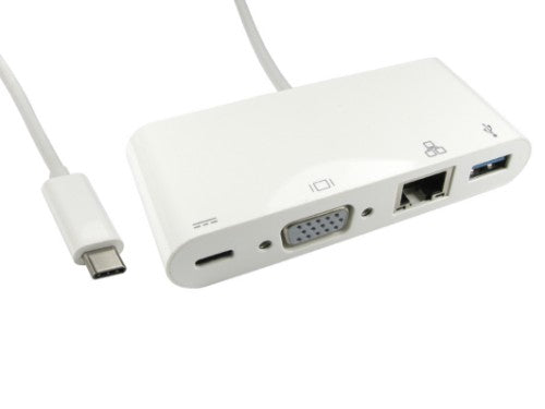 Cables Direct USB3C-VGA-COMBO USB graphics adapter 2048 x 1152 pixels White