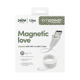 PanzerGlass empower™ by ® Magnetic 240W USB-C to USB-C Cable | USB 2.0 | 1.5M | Silver White