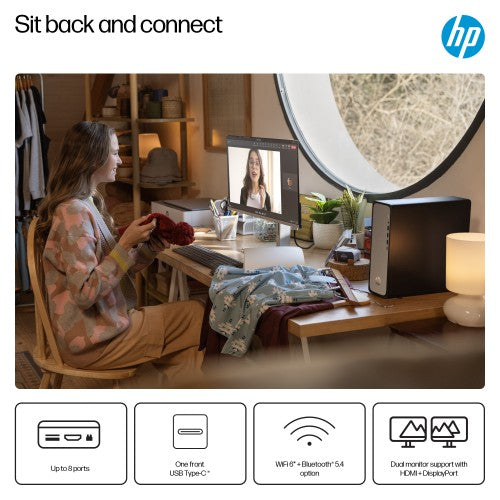 HP OmniDesk Slim S03-0012na Intel® Core™ i3 i3-13100 8 GB DDR5-SDRAM 256 GB SSD Windows 11 Home Tower PC Silver