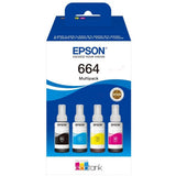 Epson C13T664640/664 Ink bottle multi pack Bk,C,M,Y 70ml 1x4500pg + 3x7500pg Pack=4 for Epson L 300/655