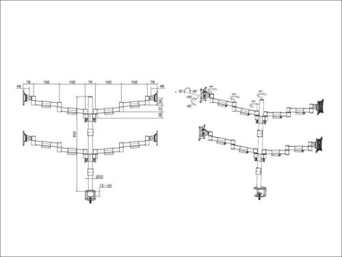 Multibrackets M VESA Deskmount Officeline Quad Black