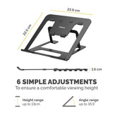 Fellowes Alumia Laptop Riser Portable Laptop Stand Max Size 15 inch Max Weight 5kg Black
