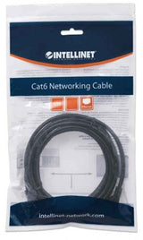 Intellinet Network Patch Cable, Cat6, 1m, Black, CCA, U/UTP, PVC, RJ45, Gold Plated Contacts, Snagless, Booted, Lifetime Warranty