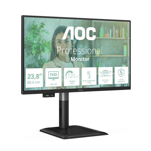 AOC 24P4U computer monitor 60.5 cm (23.8") 1920 x 1080 pixels Full HD Black