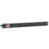 Intellinet 19" 1U PDU 6-way UK, With switch and Surge Protection, Rackmount, Power Distribution Unit, UK 3-pin outlets, 3m power cord, output