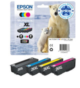 Epson C13T26364010/26XL Ink cartridge multi pack Bk,C,M,Y high-capacity XL 1x500,3x700, 12ml 3x10ml Pack=4 for Epson XP 600