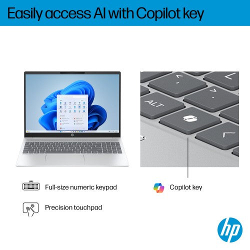 HP OmniBook 5 16-bc1004na AMD Ryzen™ 5 8540U Laptop 40.6 cm (16") 2K 16 GB LPDDR5-SDRAM 512 GB SSD Wi-Fi 6 (802.11ax) Windows 11 Home Silver