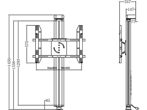 Multibrackets M Public Display Wall 145 Single Black