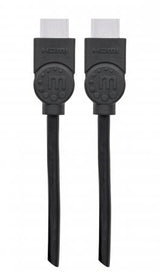 Manhattan HDMI 4K@30Hz Cable with Ethernet, 1.8m, Suitable for ALL 1080p/HD and majority of 4K uses (check your system 4K specification to be sure), Male to Male, Black, Ultra HD 4k x 2k, Lifetime Warranty, High Speed, Equivalent to HDMIMM6HS