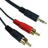 Cables Direct 3.5mm - 2x RCA audio cable 2 m 2 x RCA Black