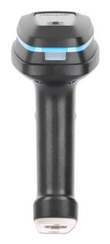 Manhattan 2D Long Range LED Barcode Scanner, USB, 450mm Scan Depth, Max Ambient Light 100,000 lux (sunlight), Supports symbologies - 1D (x21 versions) and 2D (x10 versions), Scanner RJ45 to USB 1.8m cable (most popular type, which is USB-A), Black, 3 Year