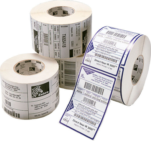 Zebra Z-Perform 1000T White Perm Adhesive  - Printers & Scanners - Zebra