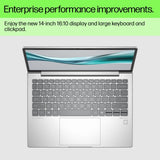 HP EliteBook 640 G11 Intel Core Ultra 7 155U Laptop 35.6 cm (14") WUXGA 24 GB DDR5-SDRAM 512 GB SSD Wi-Fi 6E (802.11ax) Windows 11 Pro AI PC Silver