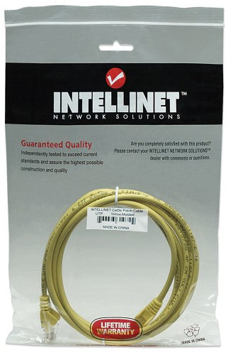 Intellinet Network Patch Cable, Cat5e, 5m, Yellow, CCA, U/UTP, PVC, RJ45, Gold Plated Contacts, Snagless, Booted, Lifetime Warranty