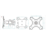 Manhattan Wall Mount for TV & Monitors (Tilt and Swivel 2 pivots), For screens 13" to 27", VESA compatability: 75x75mm and 100x100mm - check the dimensions of the four mounting holes on back of screen to ensure it fits, Max 12kg, Black, Bracket