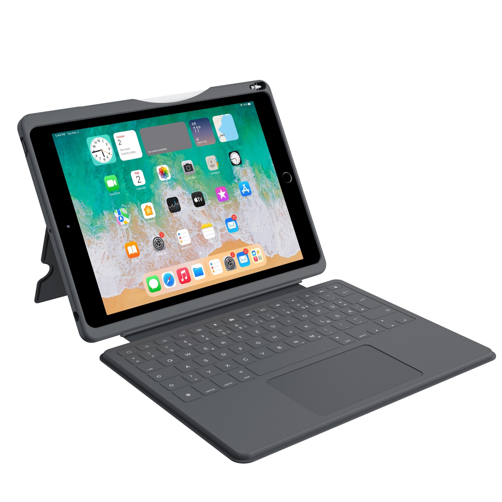 DEQSTER Smart Rugged Touch PLUS Keyboard for iPad 10.2" (7th/8th/9th Gen.), QWERTY Layout  - Data Input Devices - DEQSTER