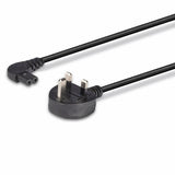Lindy 3m UK 3 Pin Plug To Right Angled IEC C7 Mains Power Cable, Black