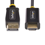 StarTech.com 2m DisplayPort to HDMI Adapter Cable, 4K 60Hz with HDR, DP to HDMI 2.0b, Active Video Converter, DisplayPort Desktop to HDMI Monitor