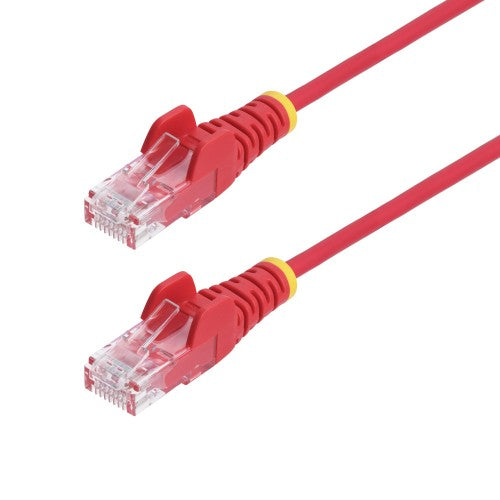 StarTech.com 3m Red Slim CAT6 Ethernet Cable, Snagless, 100W PoE, UTP, LSZH, 28AWG Pure Bare Copper Wire, Slim RJ45 Network Patch Cord w/Strain Reliefs, Fluke Tested