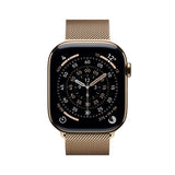 Apple Watch Series 11 GPS + Cellular 46mm Gold Titanium Case with Gold Milanese Loop - S/M