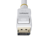 StarTech.com 10ft (3m) White VESA Certified DisplayPort 1.2 Cable, 4K 60Hz, 21.6Gbps, Latching DP Connectors, DP 1.2 DisplayPort Cable, DP Monitor Cord, M/M