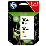 HP 3JB05AE/304 Printhead cartridge multi pack black + color 100 pg + 120 pg Pack=2 for HP DeskJet 2620/3720