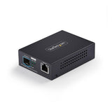 StarTech.com 10GbE Open SFP+ Fiber Media Converter, Standalone 10 Gigabit Ethernet RJ-45 to 10GBASE-X SFP+, Single-Mode / Multi-Mode, 16K Jumbo Frames - TAA