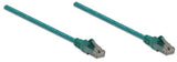 Intellinet Network Patch Cable, Cat6, 10m, Green, CCA, U/UTP, PVC, RJ45, Gold Plated Contacts, Snagless, Booted, Lifetime Warranty