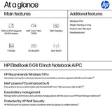 HP EliteBook 6 G1i AI PC Intel Core Ultra 7 265U Laptop 33.8 cm (13.3") WUXGA 32 GB DDR5-SDRAM 1 TB SSD Wi-Fi 7 (802.11be) Windows 11 Pro Silver