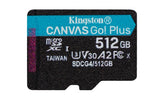 Kingston Technology 512GB microSDXC Canvas Go Plus Gen4 200MB/s A2 U3 V30 Card + Adapter
