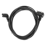 Manhattan Mains Power Cord/Cable (Right Angled), Euro 2-pin (CEE 7/16 Euro 8) plug to C7 Female (figure of eight), 3m, 2.3A, Black, Lead, Lifetime Warranty
