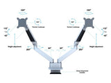 Multibrackets M VESA Gas Lift Arm Dual Side by Side Silver