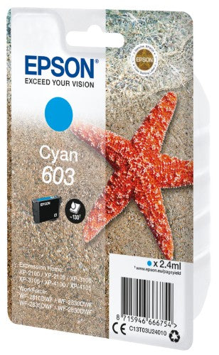 Epson C13T03U24010/603 Ink cartridge cyan, 130 pages 2.4ml for Epson XP 2100