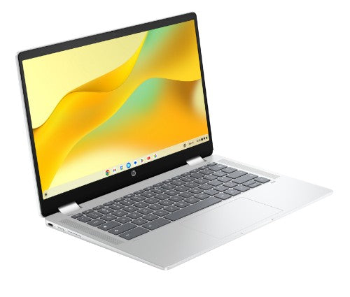 HP Chromebook x360 14b-cd0002na Intel® N N100 35.6 cm (14") Touchscreen HD 4 GB LPDDR5-SDRAM 128 GB eUFS Wi-Fi 6 (802.11ax) ChromeOS Silver