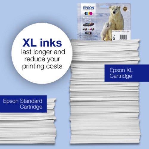Epson C13T26164010/26 Ink cartridge multi pack Bk,C,M,Y 220pg + 3x300pg, 6ml + 3x5ml Pack=4 for Epson XP 600