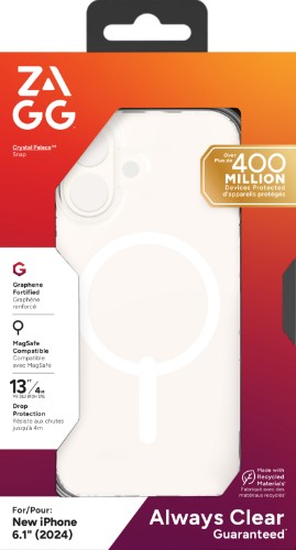 ZAGG Cases Crystal Palace Snap Apple iPhone 16 Clear