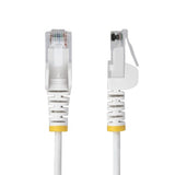 StarTech.com 2.5m White Slim CAT6 Ethernet Cable, Snagless, 100W PoE, UTP, LSZH, 28AWG Pure Bare Copper Wire, Slim RJ45 Network Patch Cord w/Strain Reliefs, Individually Tested