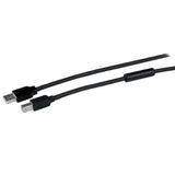 StarTech.com 50ft (15m) Active USB 2.0 A to B Cable, Long USB Printer Cable, 1x USB-A (M), 1x USB-B (M) - Black