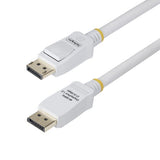 StarTech.com 10ft (3m) White VESA Certified DisplayPort 1.2 Cable, 4K 60Hz, 21.6Gbps, Latching DP Connectors, DP 1.2 DisplayPort Cable, DP Monitor Cord, M/M