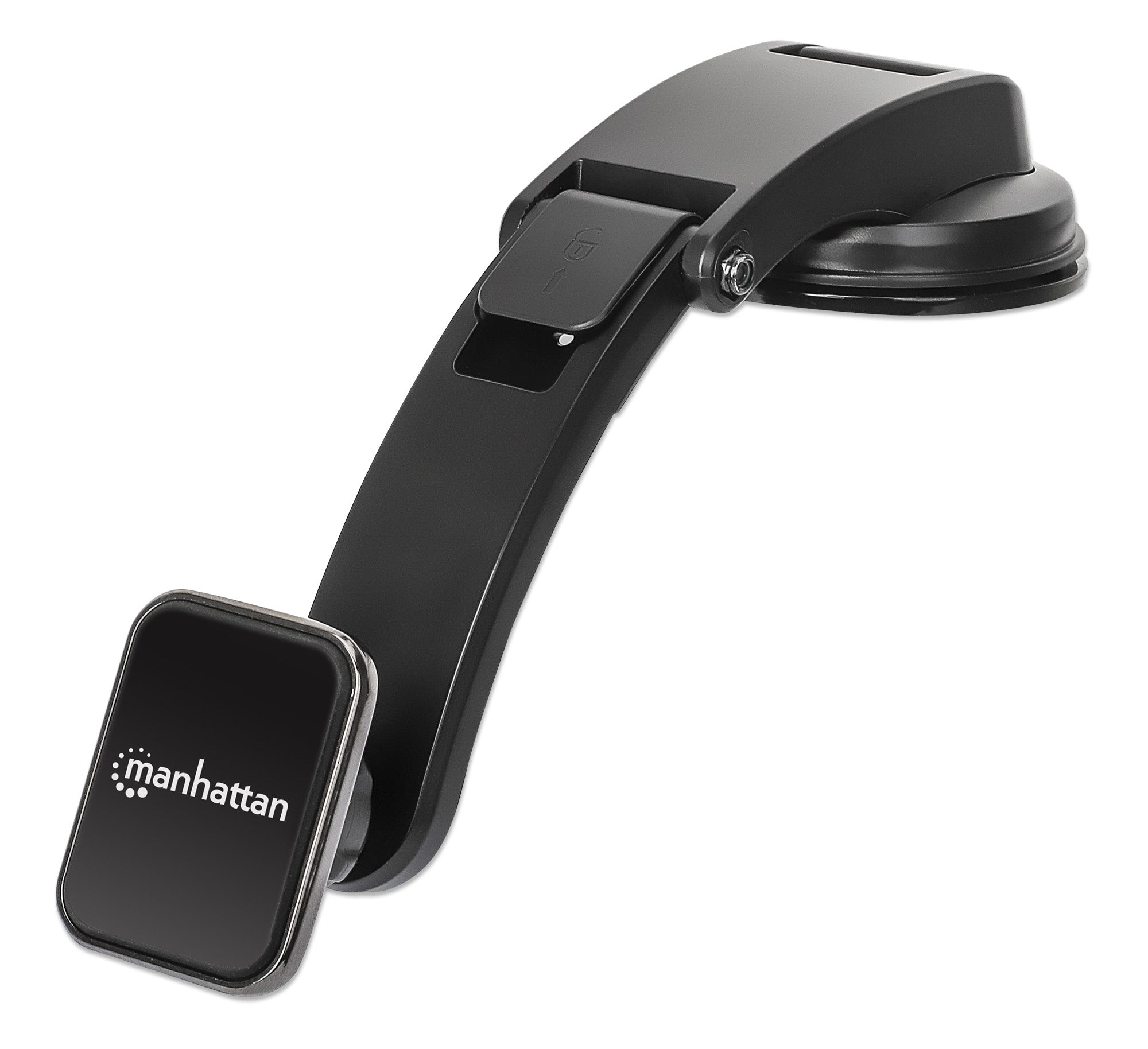 Manhattan Universal Car Dashboard Mount with Magnetic Phone Holder for Smartphones, Horizontal or Vertical Use, Black  - Computer Components - Manhattan