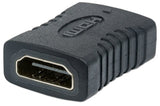 Manhattan HDMI Straight Coupler/Connector, 4K@60Hz, Suitable for ALL 4K & 1080p uses, Connect HDMI cables up to 5m on each side, Black, Female/Female, Ultra HD 4k x 2k,Lifetime Warranty,Fully Shielded,Gold Plated Contacts,Premium High Speed. Equivalent to