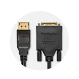 Kensington DisplayPort 1.1 (M) to DVI-D (M) passive unidirectional cable, 1.8m (6ft)