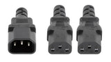 Manhattan Power Cord/Cable Y-Splitter, C14 Male to 2x C13 Female (kettle lead), Monitor to CPU, 1.8m, 10A, Black, Powers two devices from one PDU, Lead, Lifetime Warranty